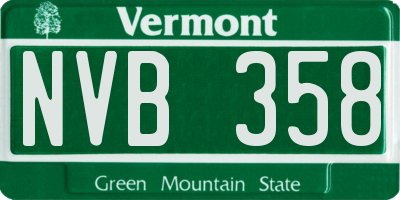 VT license plate NVB358