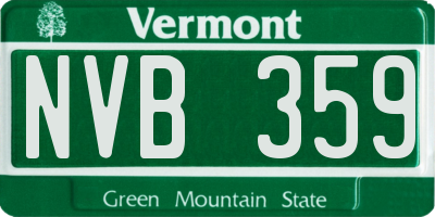 VT license plate NVB359