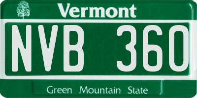 VT license plate NVB360