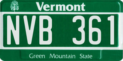 VT license plate NVB361