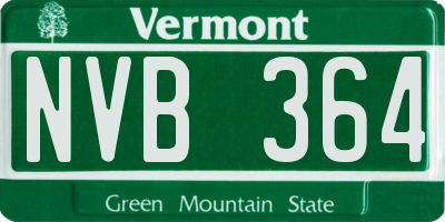 VT license plate NVB364