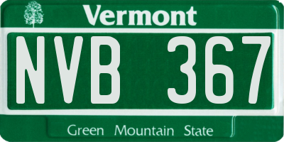 VT license plate NVB367