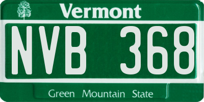 VT license plate NVB368
