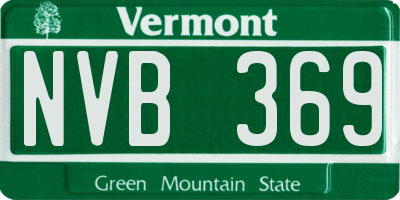 VT license plate NVB369