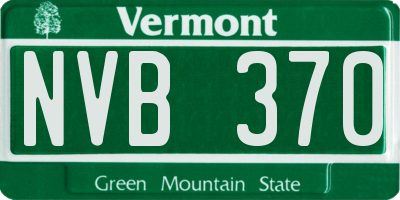 VT license plate NVB370