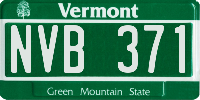 VT license plate NVB371