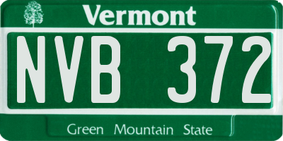 VT license plate NVB372