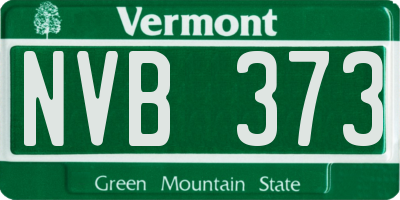 VT license plate NVB373