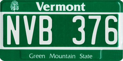 VT license plate NVB376