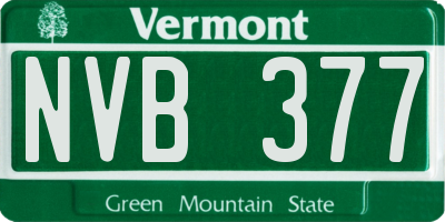 VT license plate NVB377
