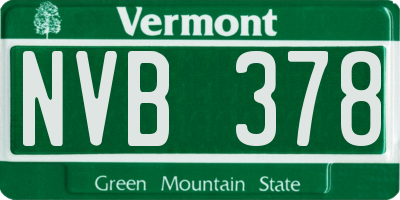 VT license plate NVB378