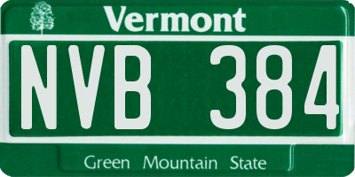 VT license plate NVB384