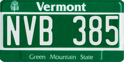 VT license plate NVB385