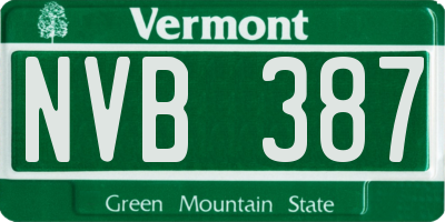 VT license plate NVB387