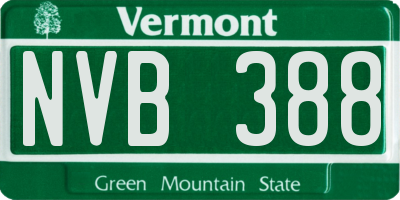 VT license plate NVB388