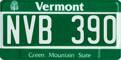 VT license plate NVB390