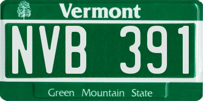 VT license plate NVB391