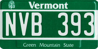 VT license plate NVB393