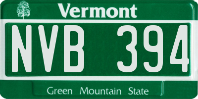 VT license plate NVB394