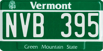 VT license plate NVB395