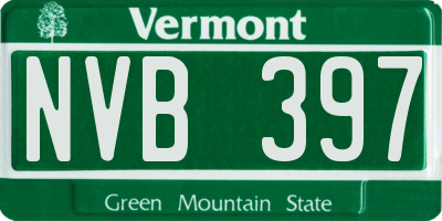 VT license plate NVB397