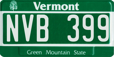 VT license plate NVB399