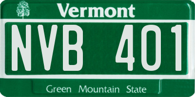 VT license plate NVB401