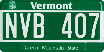 VT license plate NVB407