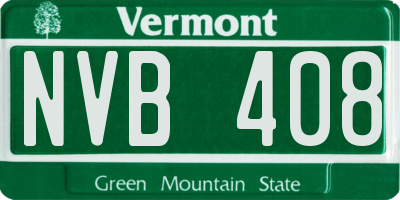 VT license plate NVB408