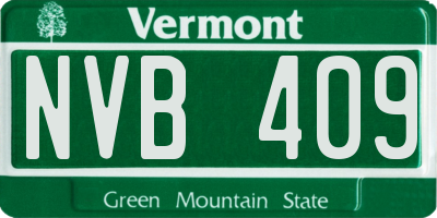 VT license plate NVB409