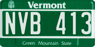 VT license plate NVB413