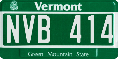 VT license plate NVB414