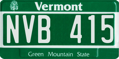 VT license plate NVB415
