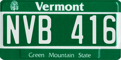 VT license plate NVB416