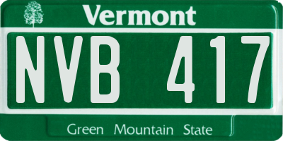 VT license plate NVB417