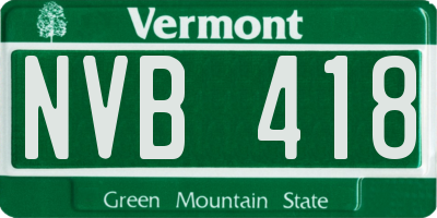 VT license plate NVB418