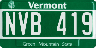 VT license plate NVB419