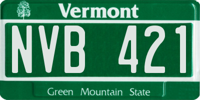 VT license plate NVB421