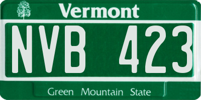 VT license plate NVB423