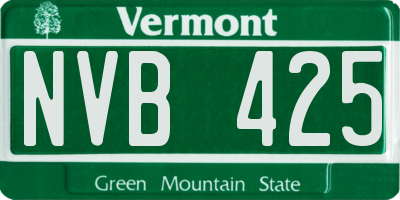 VT license plate NVB425