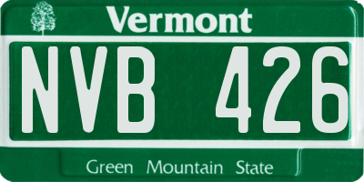VT license plate NVB426
