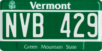VT license plate NVB429
