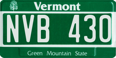 VT license plate NVB430