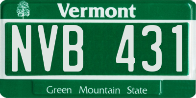 VT license plate NVB431