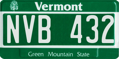 VT license plate NVB432