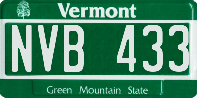 VT license plate NVB433