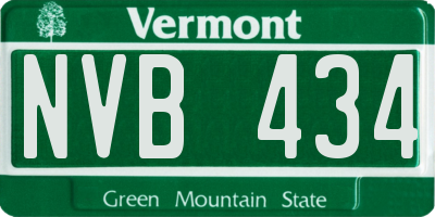 VT license plate NVB434