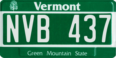 VT license plate NVB437