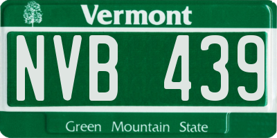 VT license plate NVB439