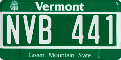 VT license plate NVB441